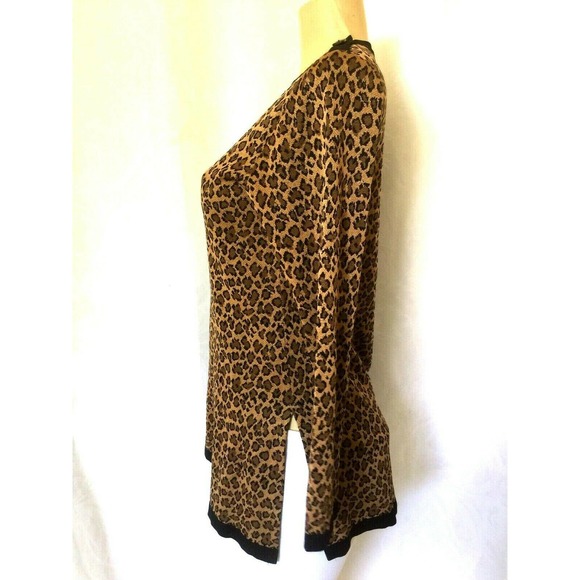 Misook Top Blouse Knit Long Sleeve Animal Print XS - Picture 3 of 5